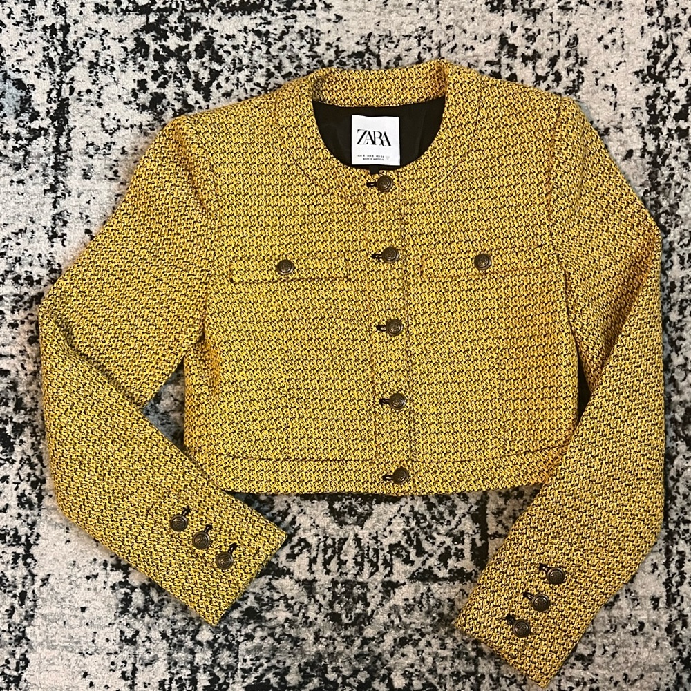 Zara NWOT cropped tweed jacket/ coat